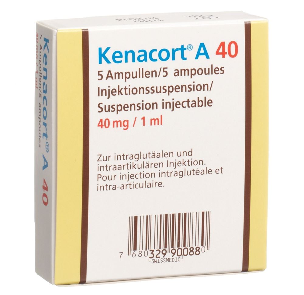 KENACORT A 40 susp inj 40 mg/ml 5 amp 1 ml