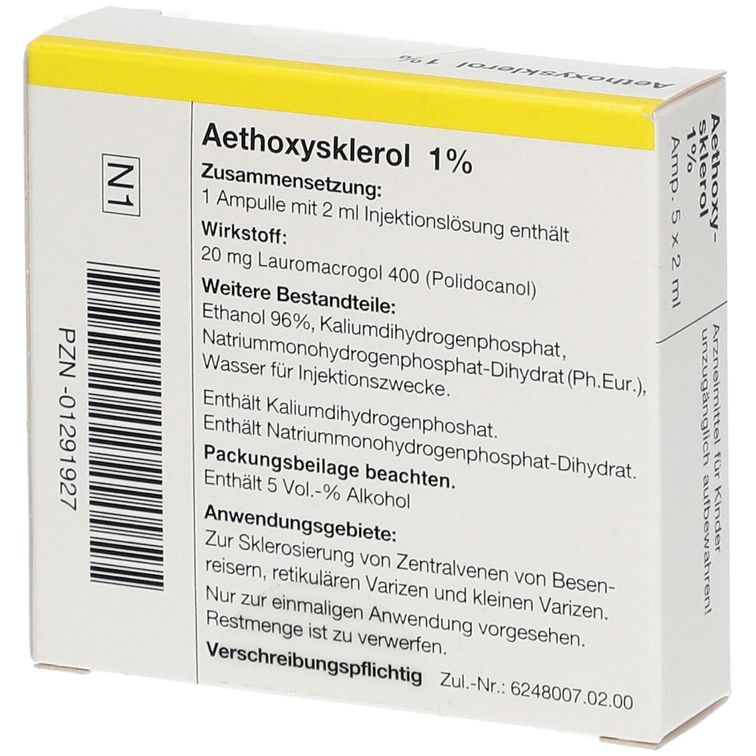 AETHOXYSKLEROL sol inj 1 % 5 amp 2 ml