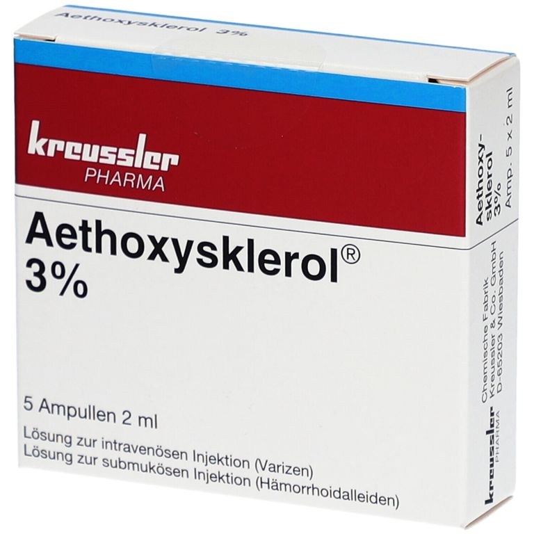 AETHOXYSKLEROL sol inj 3 % 5 amp 2 ml