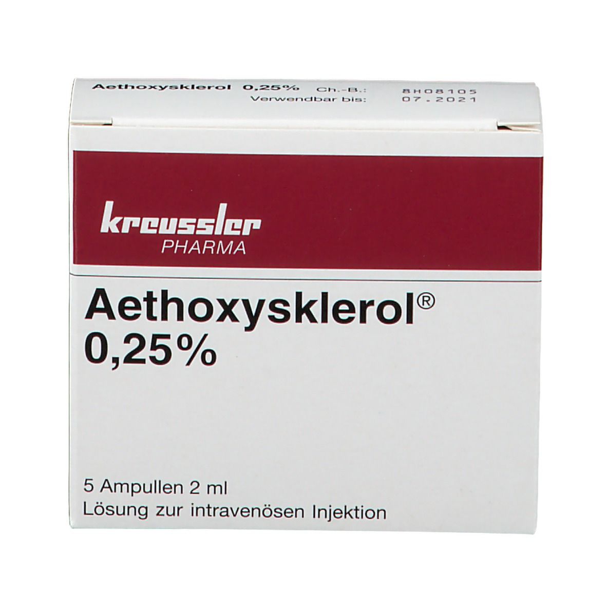 AETHOXYSKLEROL sol inj 0.25 % 5 amp 2 ml