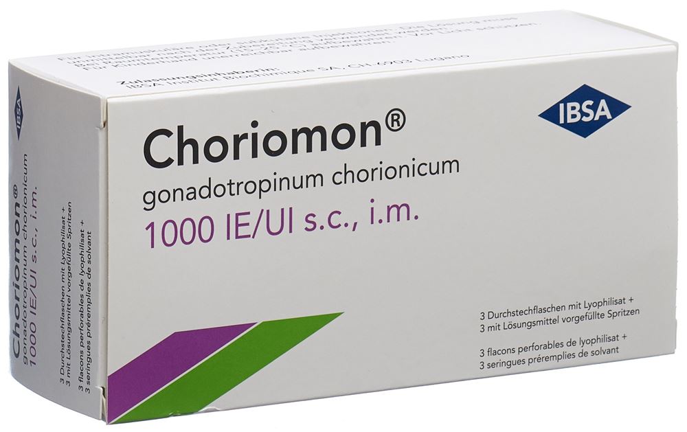 Choriomon 1000, polvere e solvente per soluzione iniettabile (siringa preriempita con solvente)