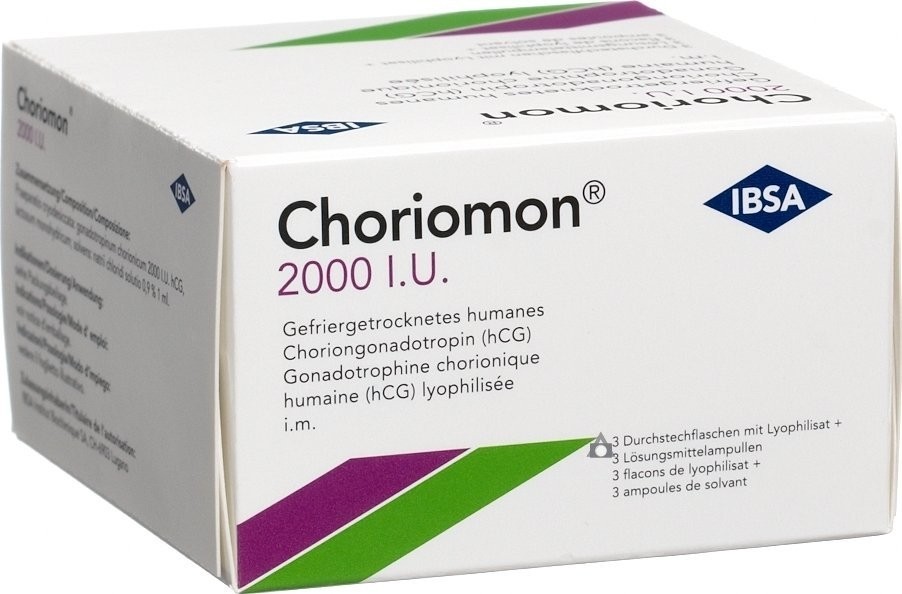 CHORIOMON 2000 UI c solv (seringue) flac 3 pce