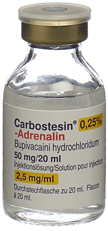 CARBOSTESIN 0.25% Adre 50 mg/20ml 5 flac 20 ml