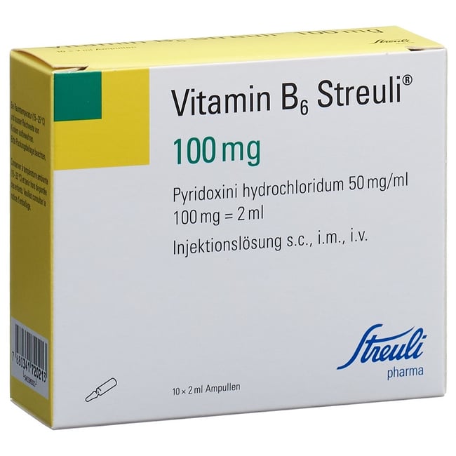 VITAMINE B6 Streuli sol inj 100 mg/2ml 10 amp 2 ml