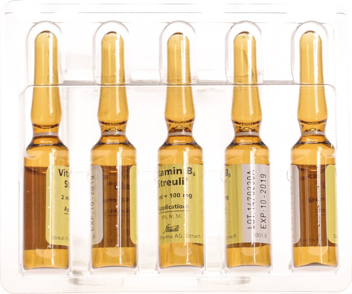 VITAMINE B6 Streuli sol inj 100 mg/2ml 10 amp 2 ml