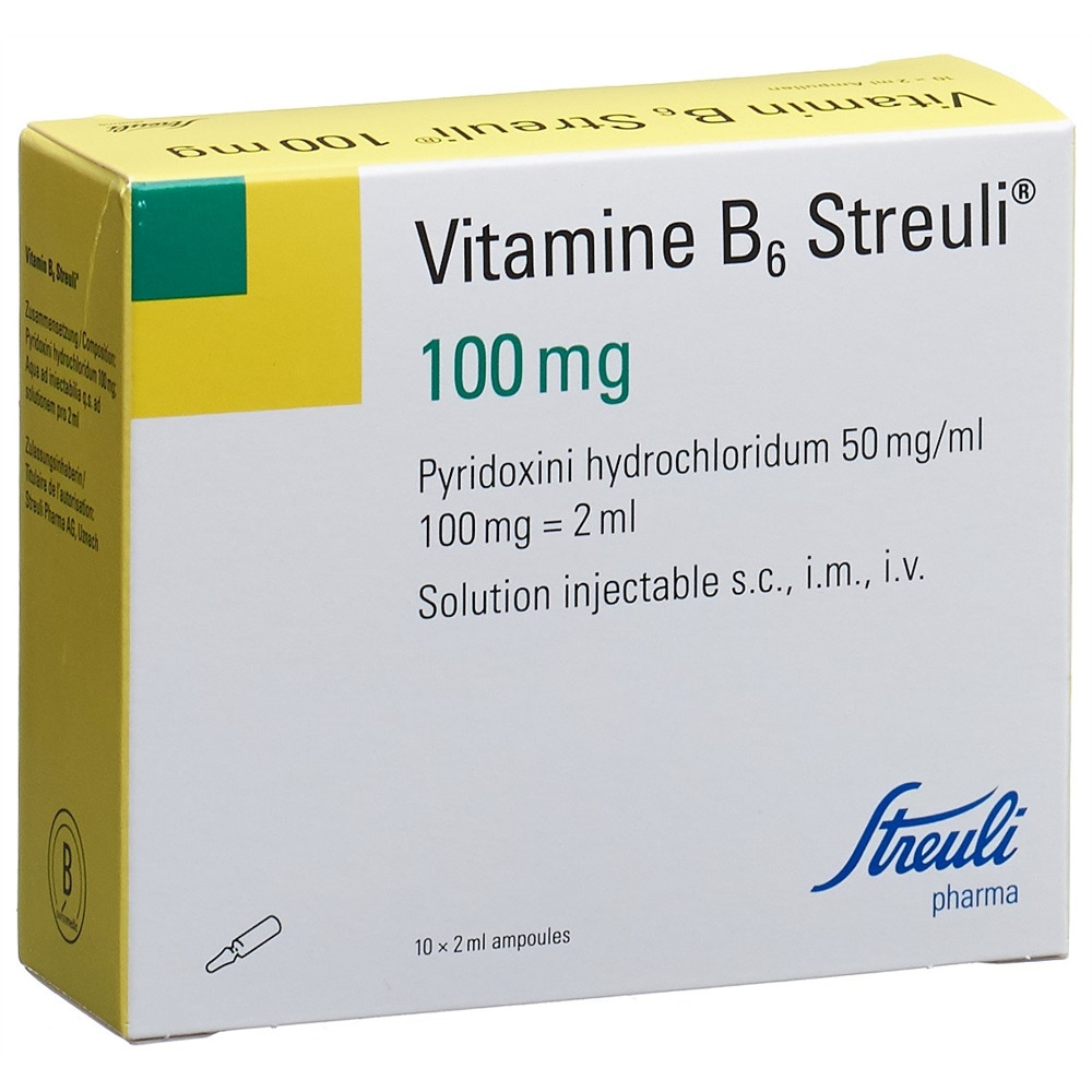VITAMINE B6 Streuli sol inj 100 mg/2ml 10 amp 2 ml