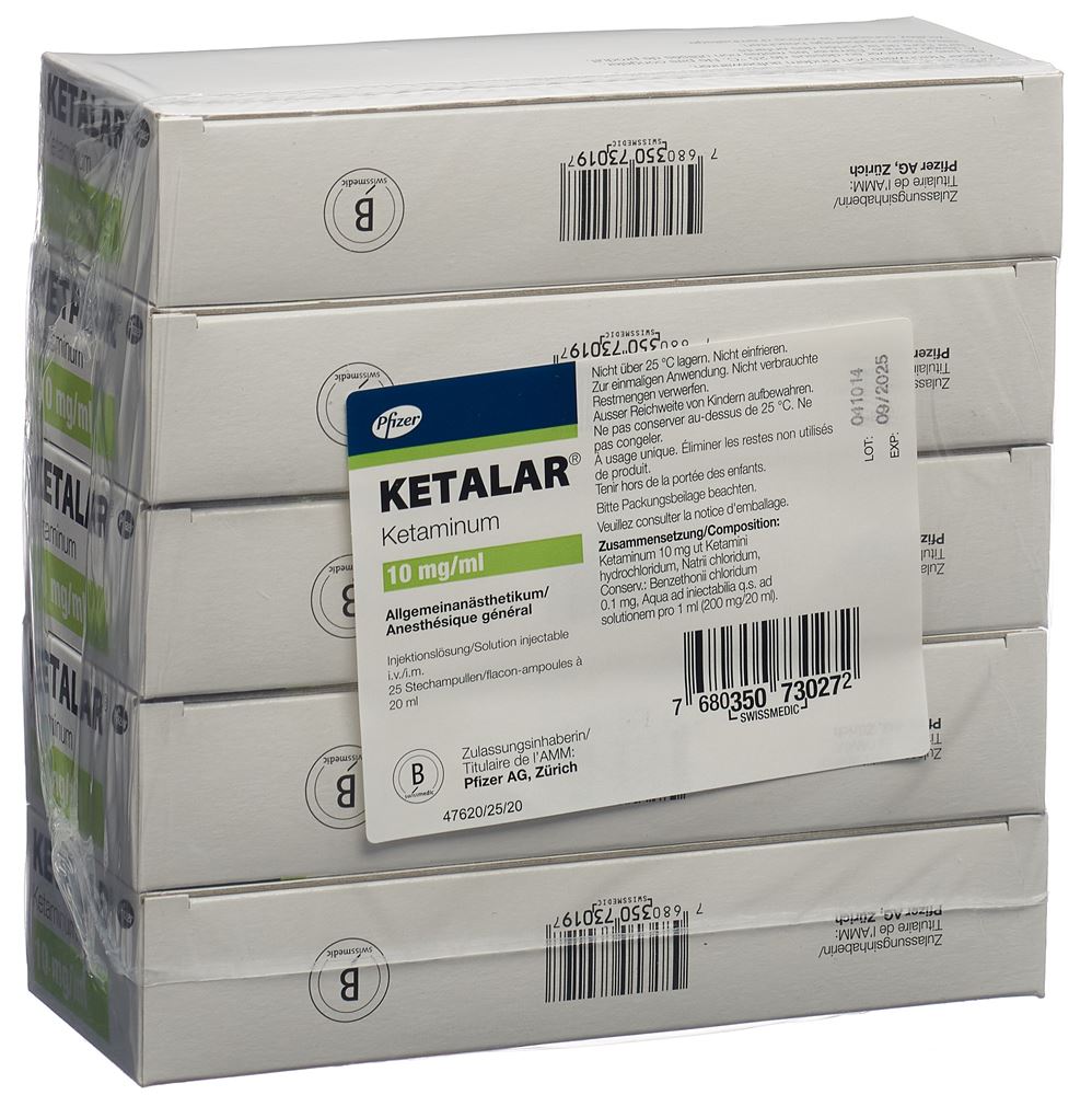 KETALAR sol inj 200 mg/20ml 5 flac 20 ml