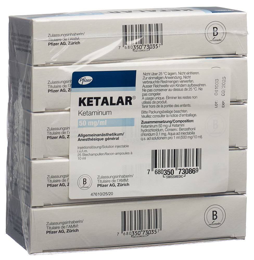 KETALAR sol inj 500 mg/10ml 25 flac 10 ml