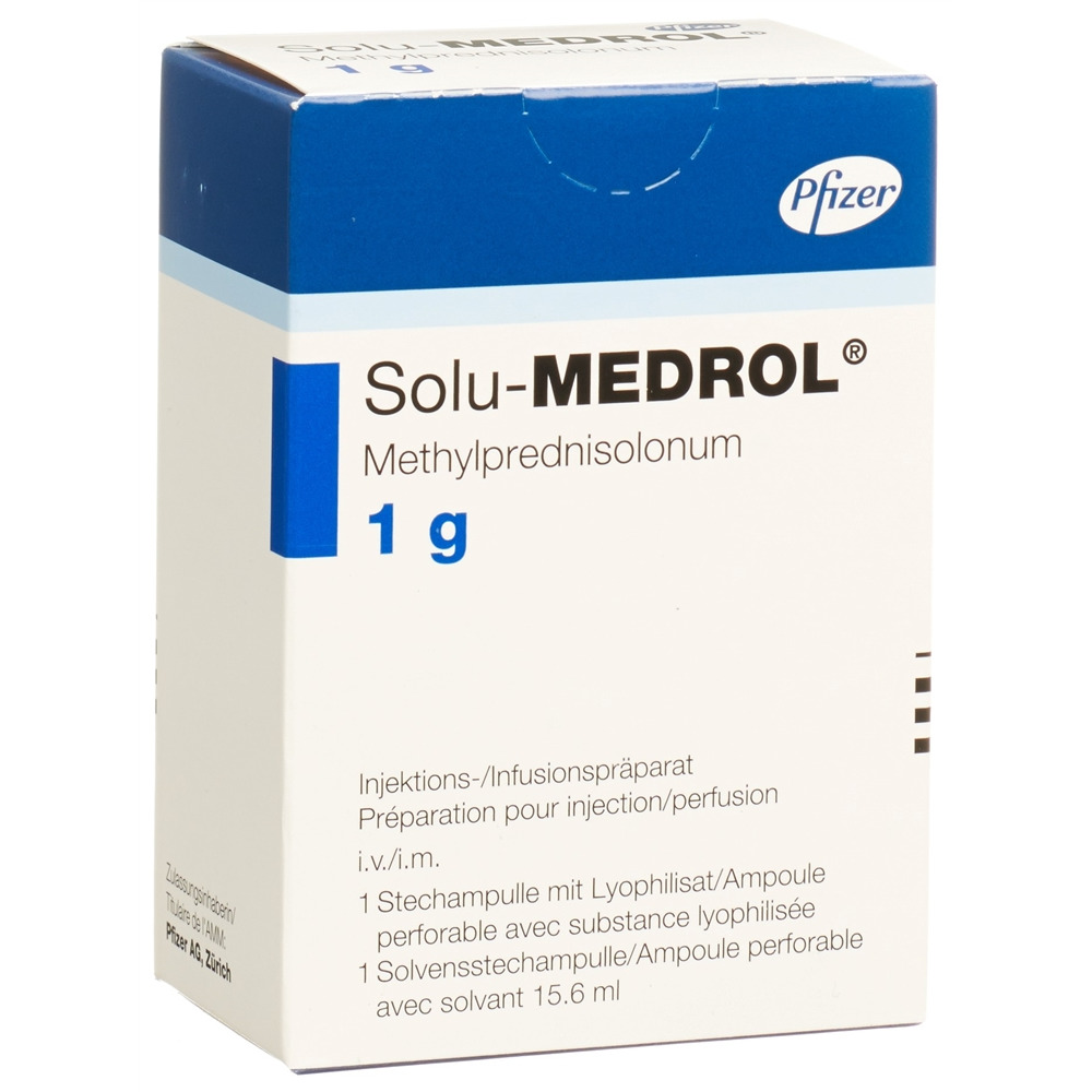 SOLU-MEDROL subst sèche 1 g c solv flac