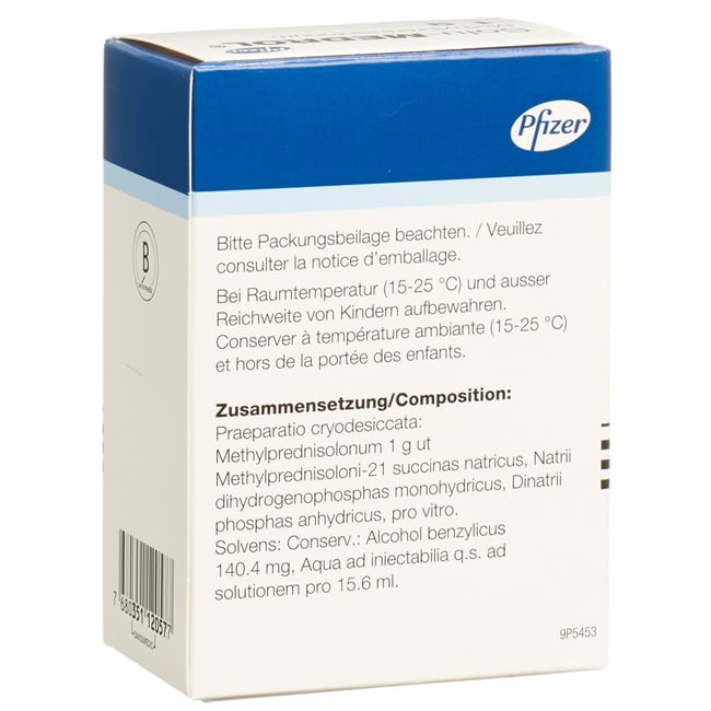 SOLU-MEDROL subst sèche 1 g c solv flac