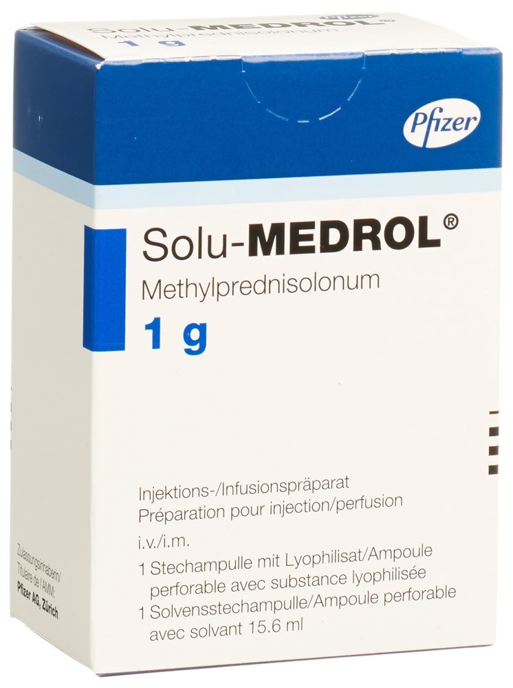 Solu-Medrol 1 g, Pulver und Lösungsmittel zur Herstellung einer Injektions-/Infusionslösung