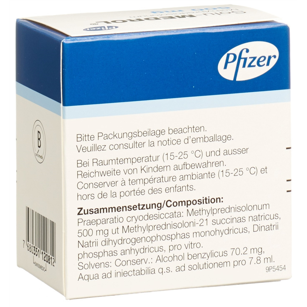 SOLU-MEDROL subst sèche 500 mg c solv flac