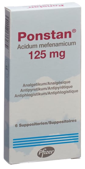 PONSTAN supp 125 mg enf 6 pce