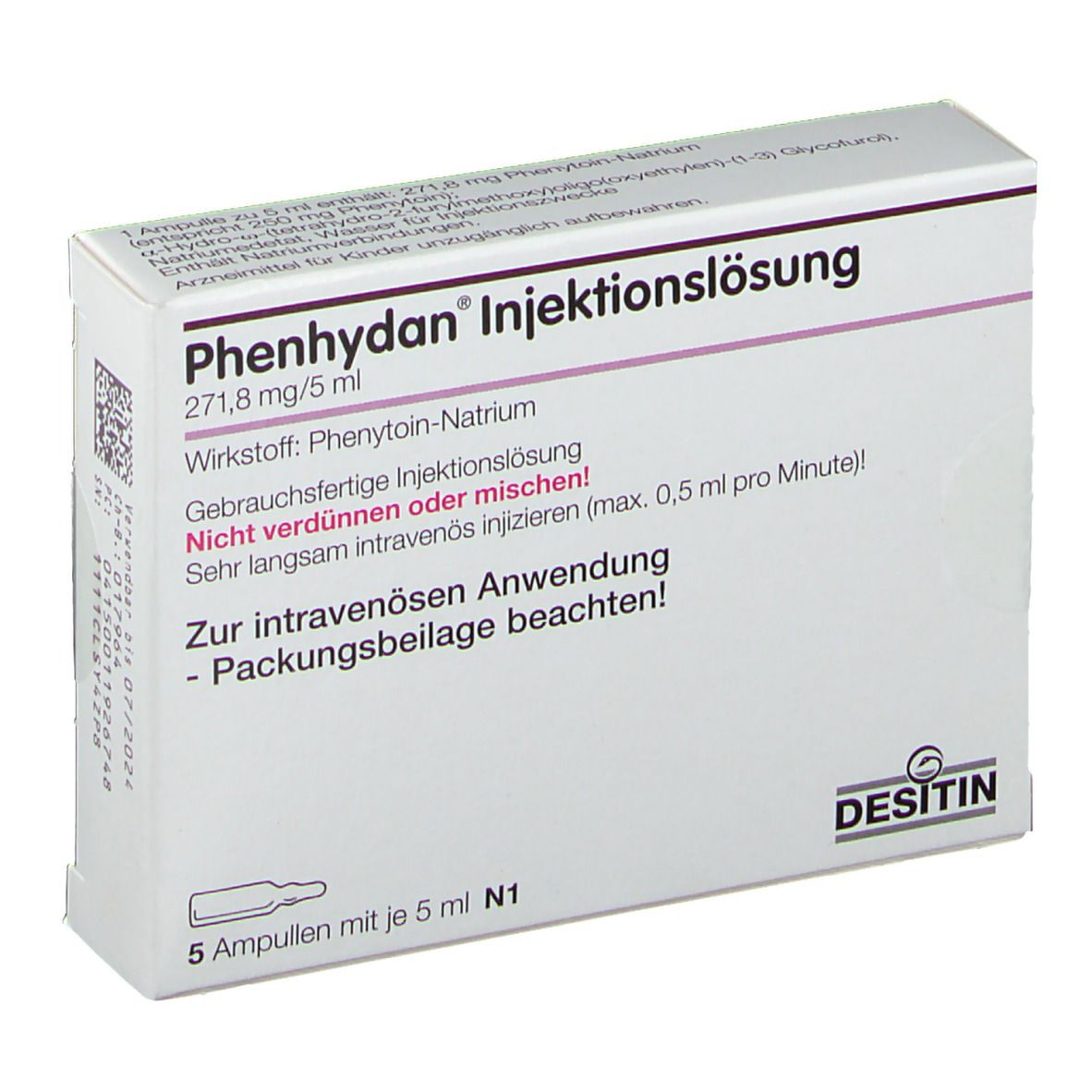 PHENHYDAN sol inj 250 mg/5ml i.v. 5 amp 5 ml