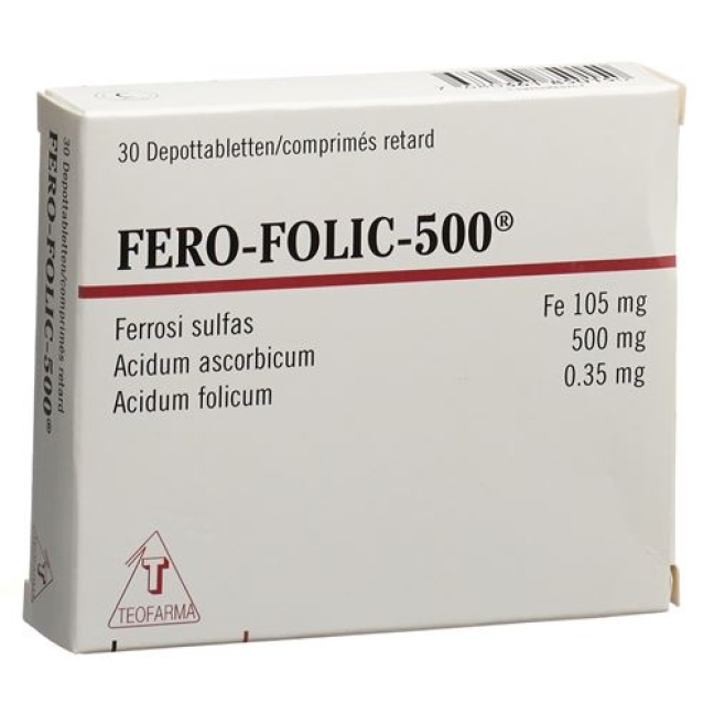 Fero-Folic-500, compresse a rilascio prolungato