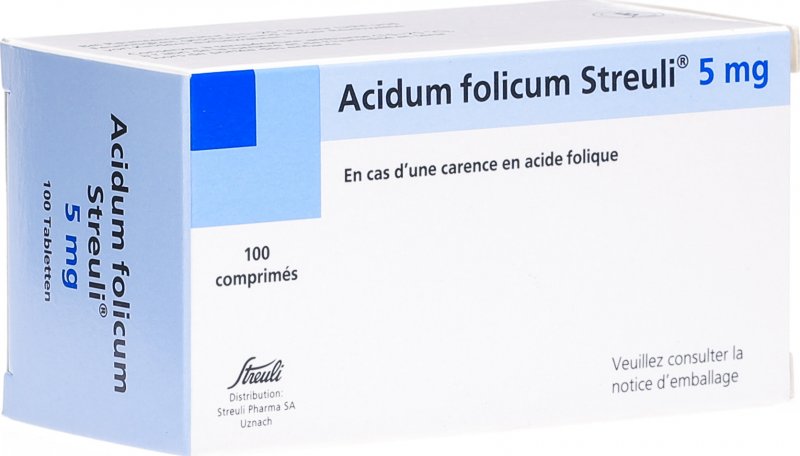 ACIDUM FOLICUM Streuli cpr 5 mg 100 pce