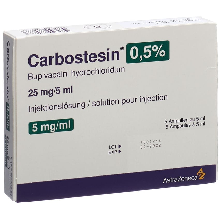 CARBOSTESIN 0.5% sol inj 25 mg/5ml 5 amp 5 ml