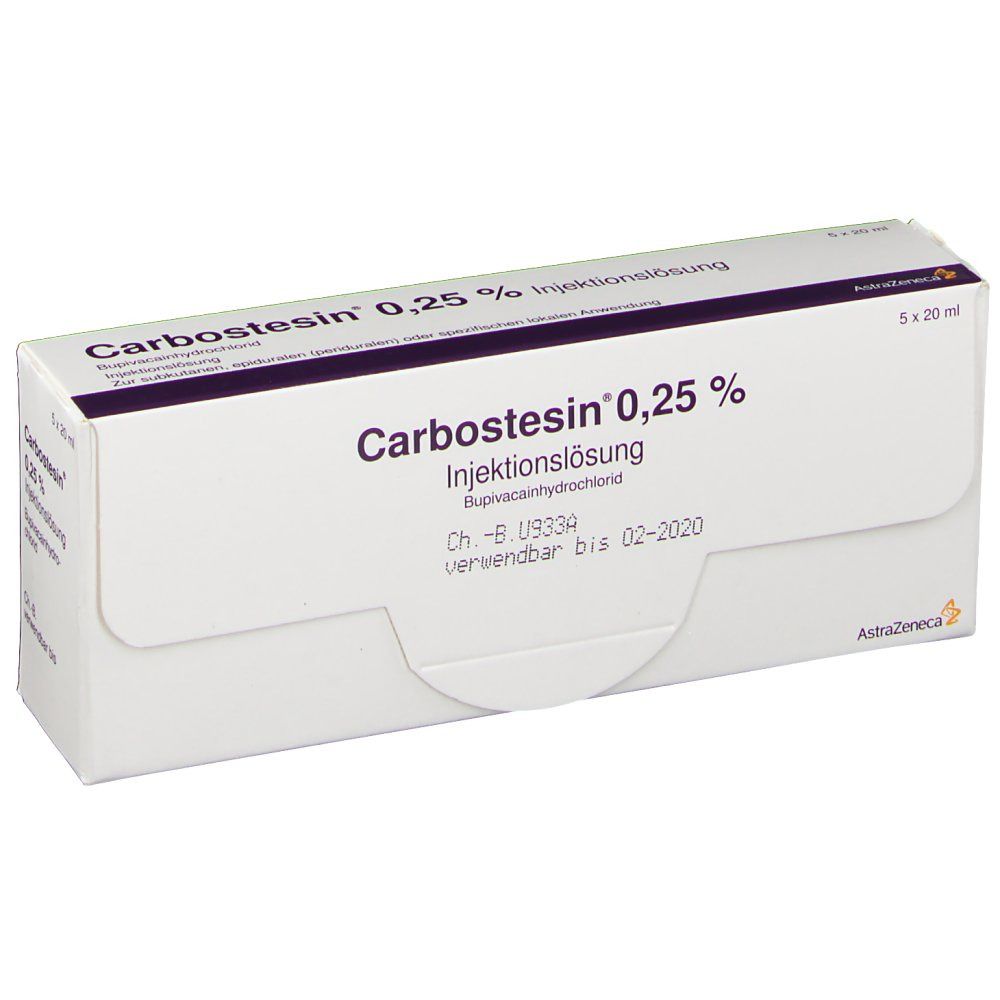 CARBOSTESIN 0.25% sol inj 50 mg/20ml 5 amp 20 ml