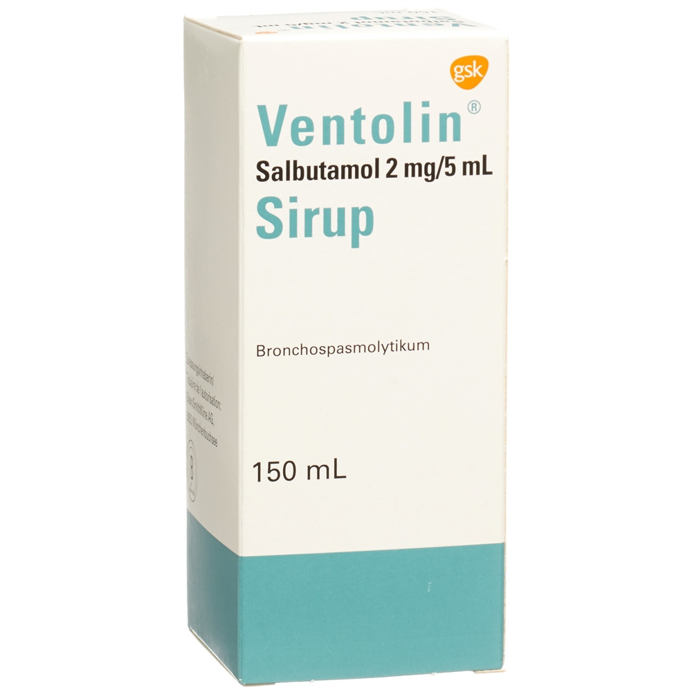 VENTOLIN sirop 2 mg/5ml s sucre fl 150 ml