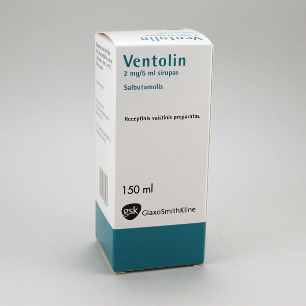 VENTOLIN sirop 2 mg/5ml s sucre fl 150 ml