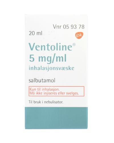 VENTOLIN sol inhal 5 mg/ml 20 ml