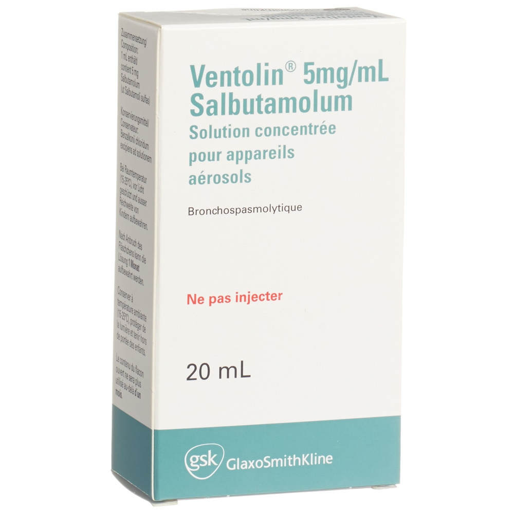 VENTOLIN sol inhal 5 mg/ml 20 ml