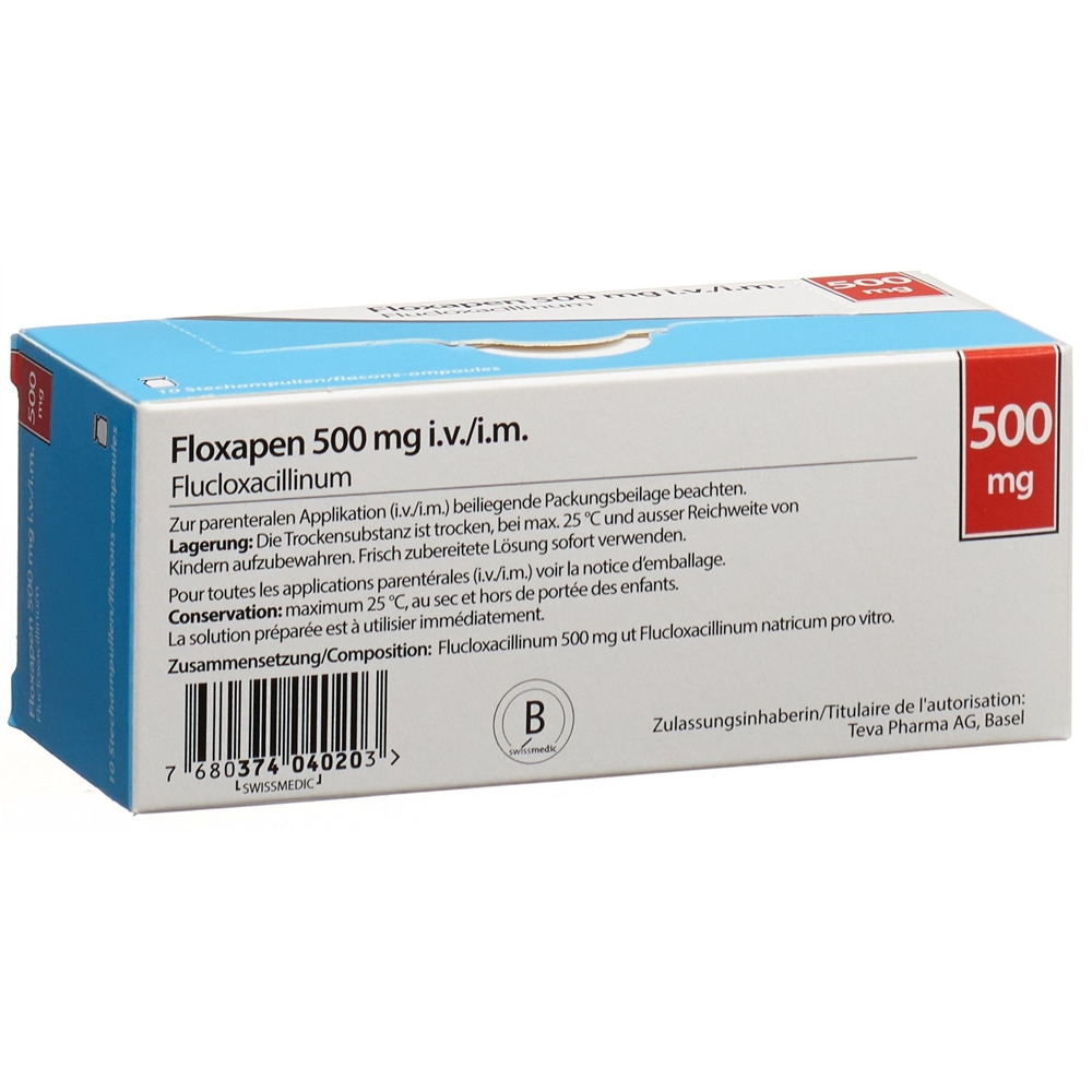 FLOXAPEN subst sèche 500 mg flac 10 pce