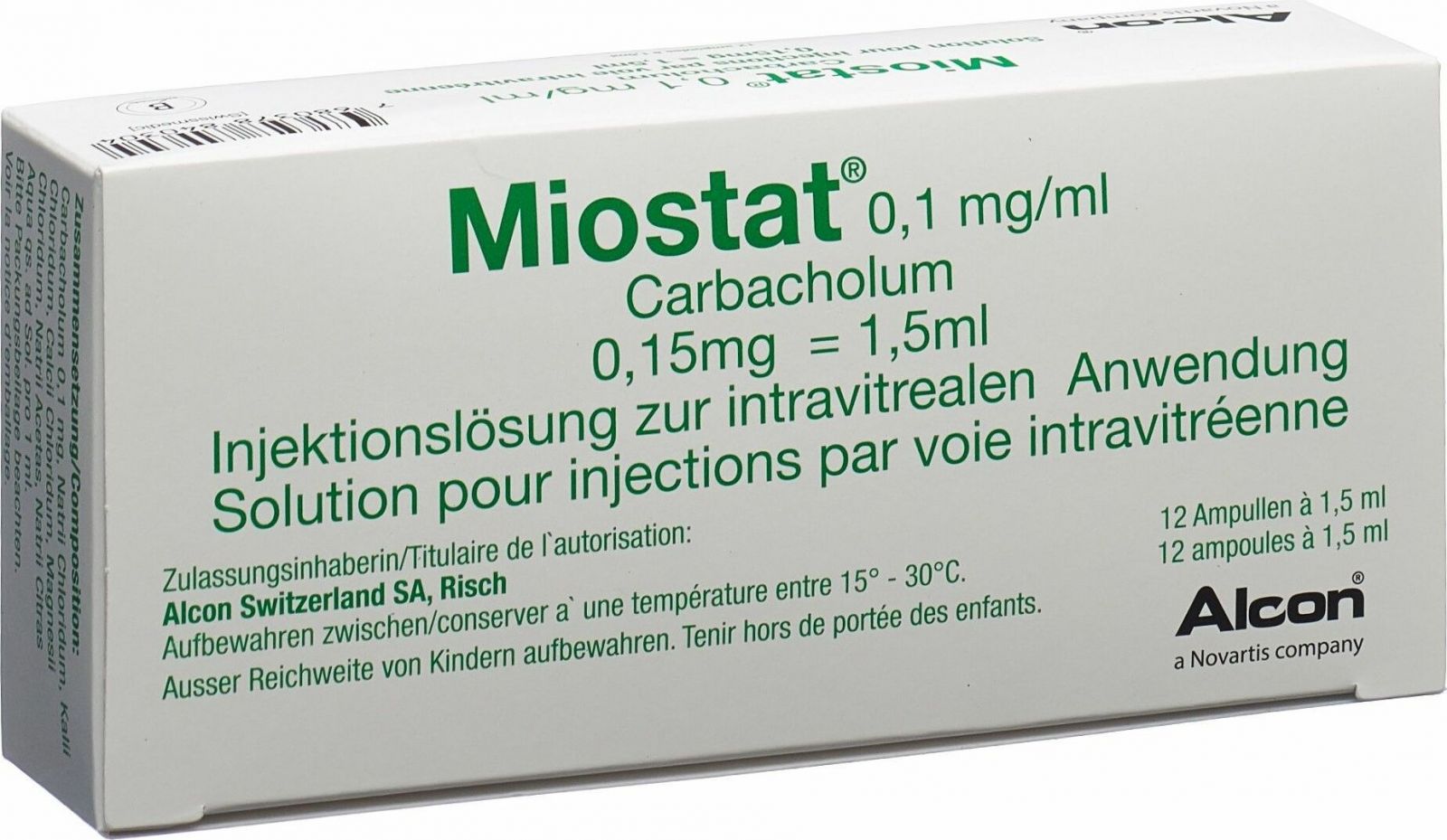 MIOSTAT sol inj 12 amp 1.5 ml