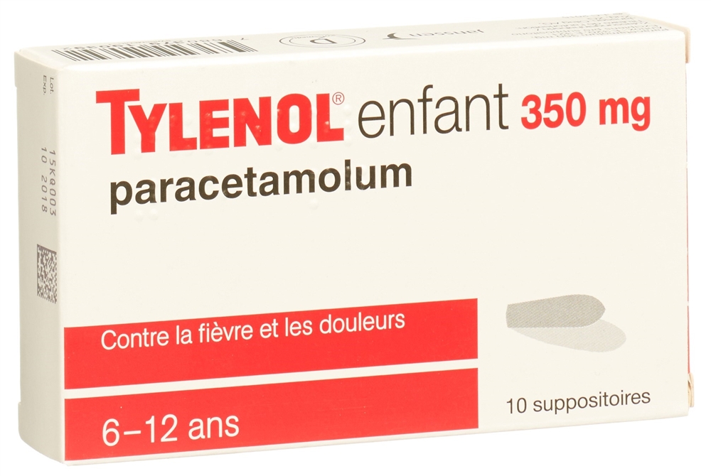 TYLENOL enfants supp 350 mg 10 pce