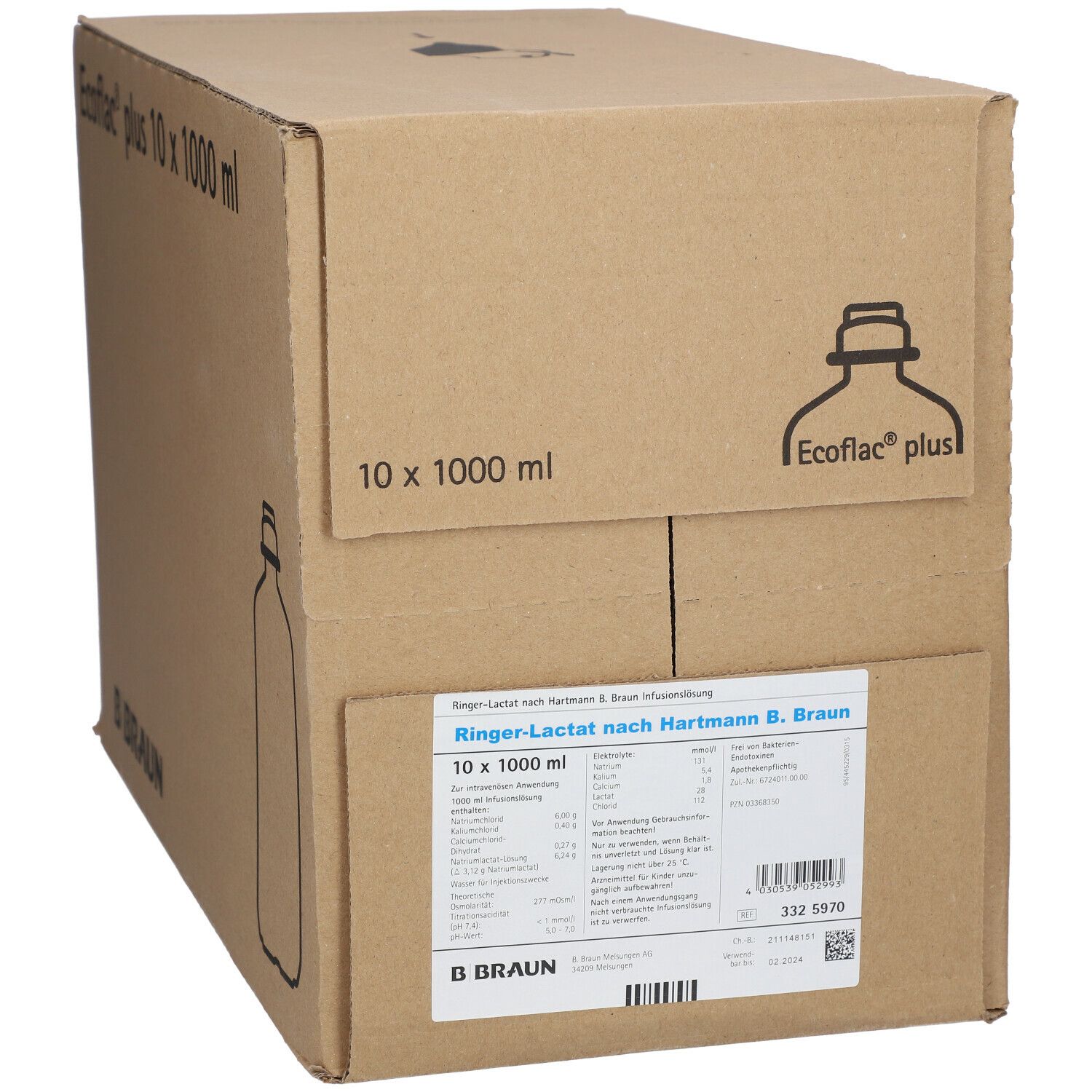 RINGERLAC Braun Hartm 1000ml Ecobag 10 pce