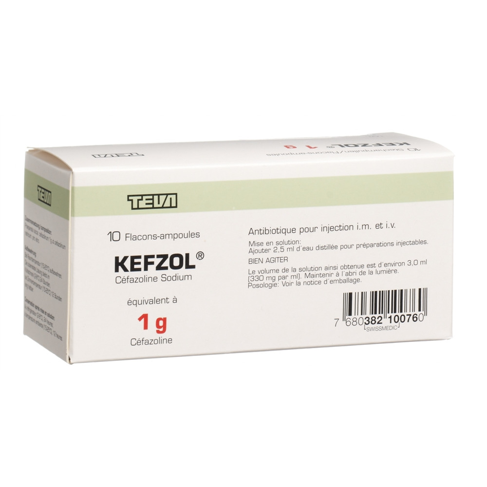 KEFZOL subst sèche 1 g flac 10 pce