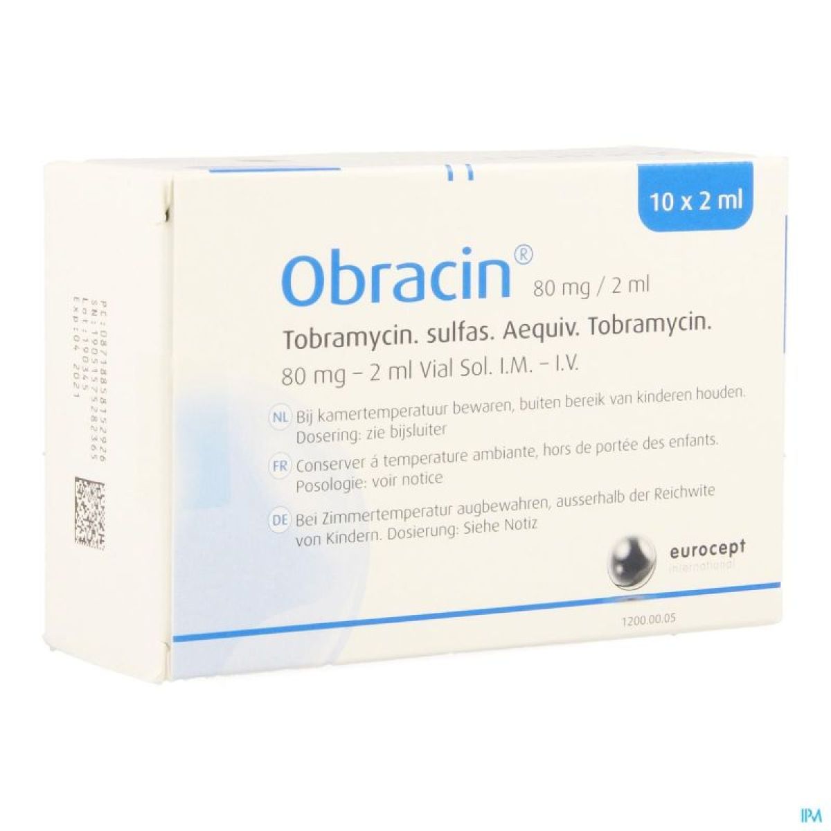 OBRACIN sol inj 80 mg/2ml flac 2 ml