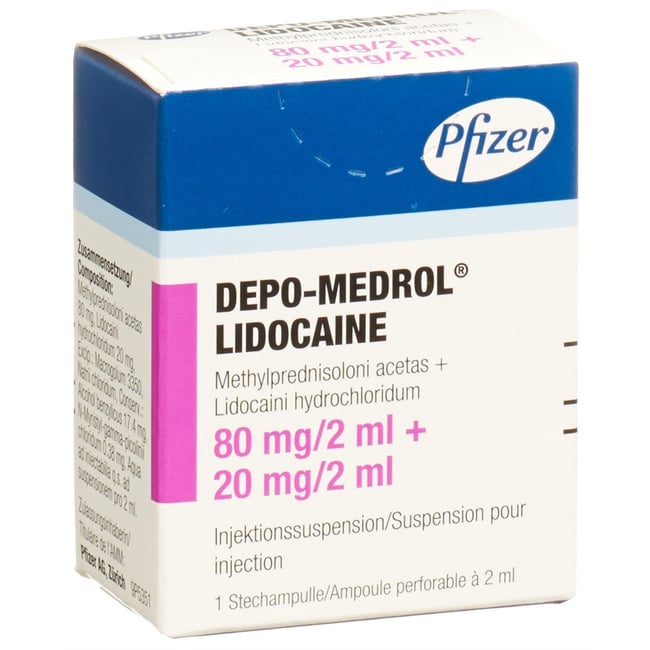 DEPO-MEDROL Lidocaïne 80 mg/2ml flac 2 ml