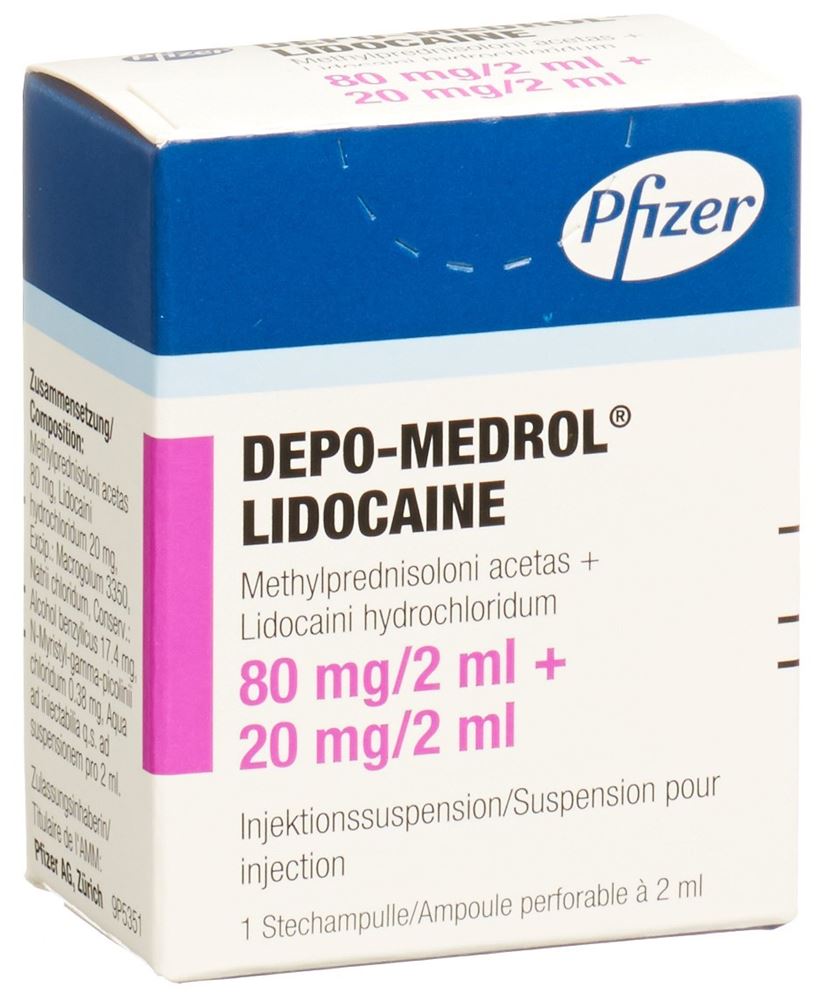 DEPO-MEDROL Lidocaïne 80 mg/2ml flac 2 ml