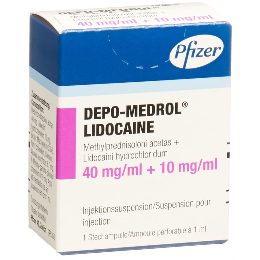 DEPO-MEDROL Lidocaïne 40 mg/ml 25 flac 1 ml