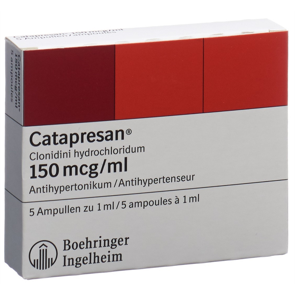 CATAPRESAN sol inj 150 mcg/ml 5 amp 1 ml