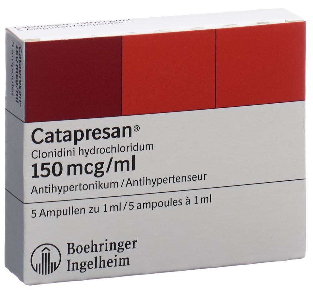 CATAPRESAN sol inj 150 mcg/ml 5 amp 1 ml