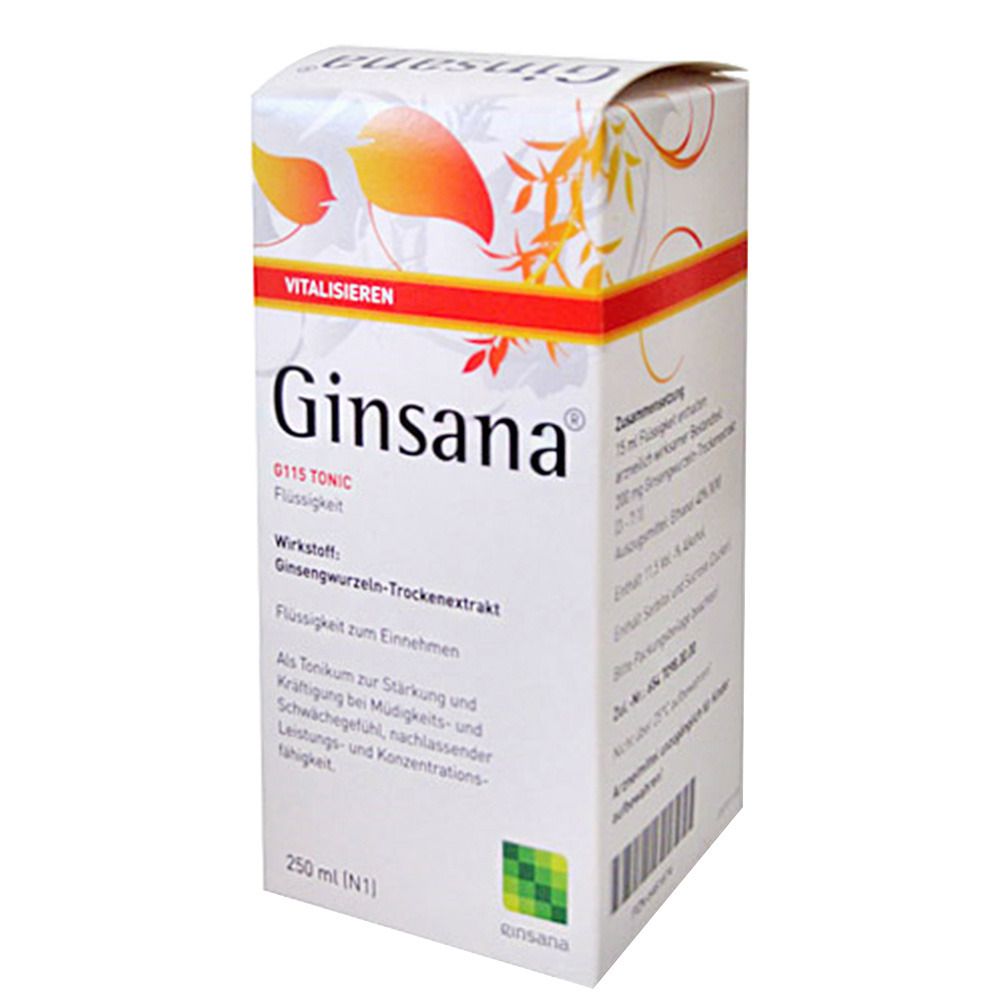 GINSANA tonique avec alcool fl verre 250 ml