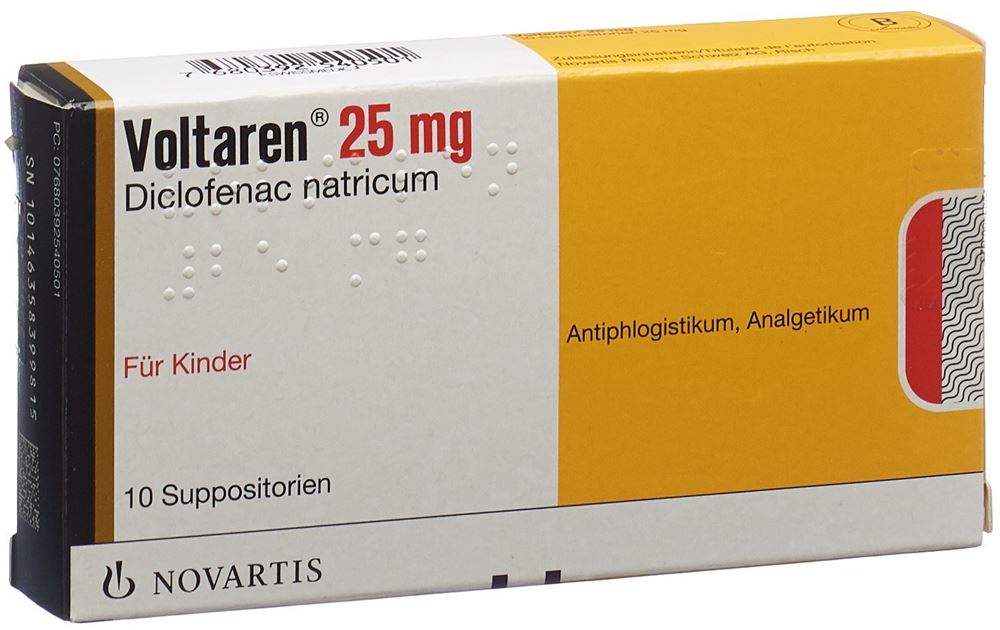 VOLTARENE supp 25 mg enf 10 pce
