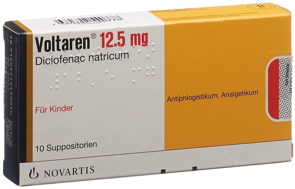 VOLTARENE supp 12.5 mg enf 10 pce