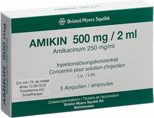 AMIKIN conc perf 500 mg/2ml 5 flac 2 ml