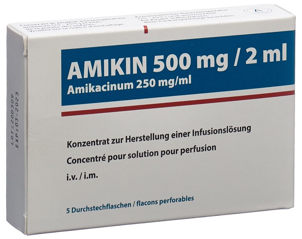 Amikin 500 mg, Konzentrat zur Herstellung einer Infusionslösung (i.v.) bzw. Injektionslösung (i.m.)