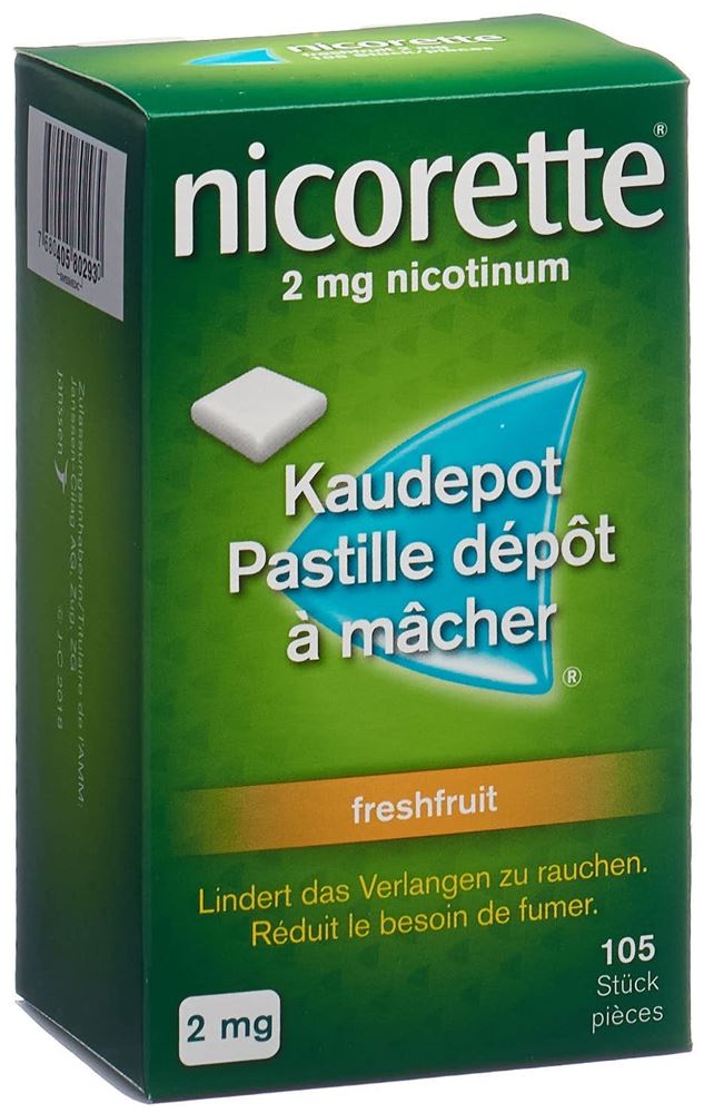 Nicorette Freshfruit 2 mg, wirkstoffhaltiges Kaugummi