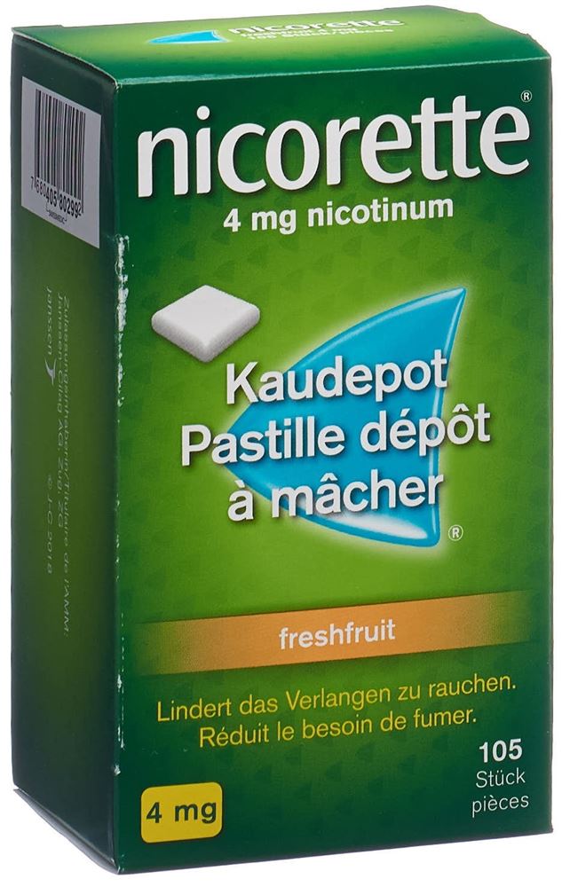 NICORETTE Freshfruit pastill dép mâch 4 mg 105 pce