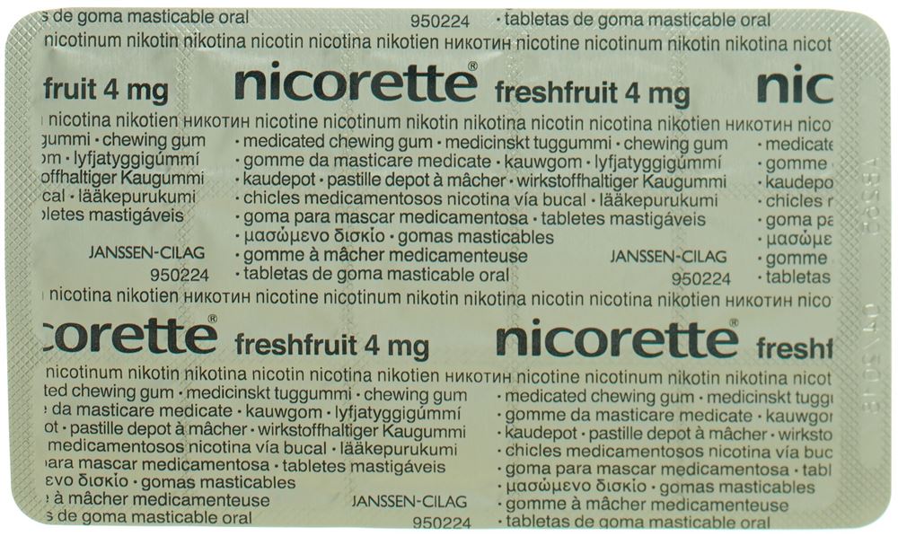 NICORETTE Freshfruit pastill dép mâch 4 mg 105 pce