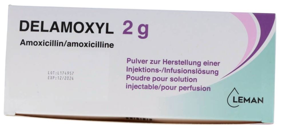 Delamoxyl 2 g, poudre pour solution injectable/pour perfusion