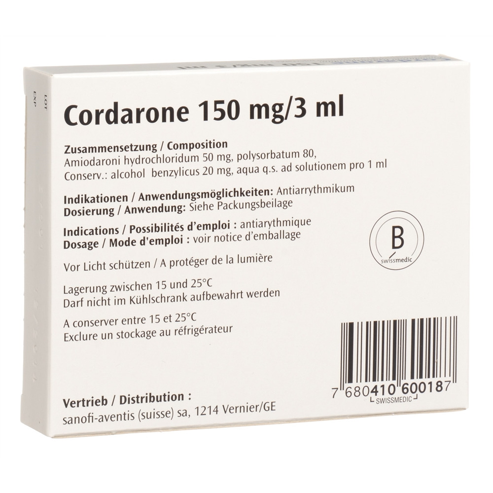Cordarone, solution injectable
