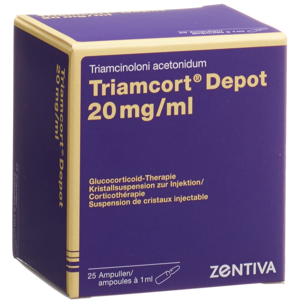 TRIAMCORT Dépôt susp crist 20 mg/ml 25 amp 1 ml