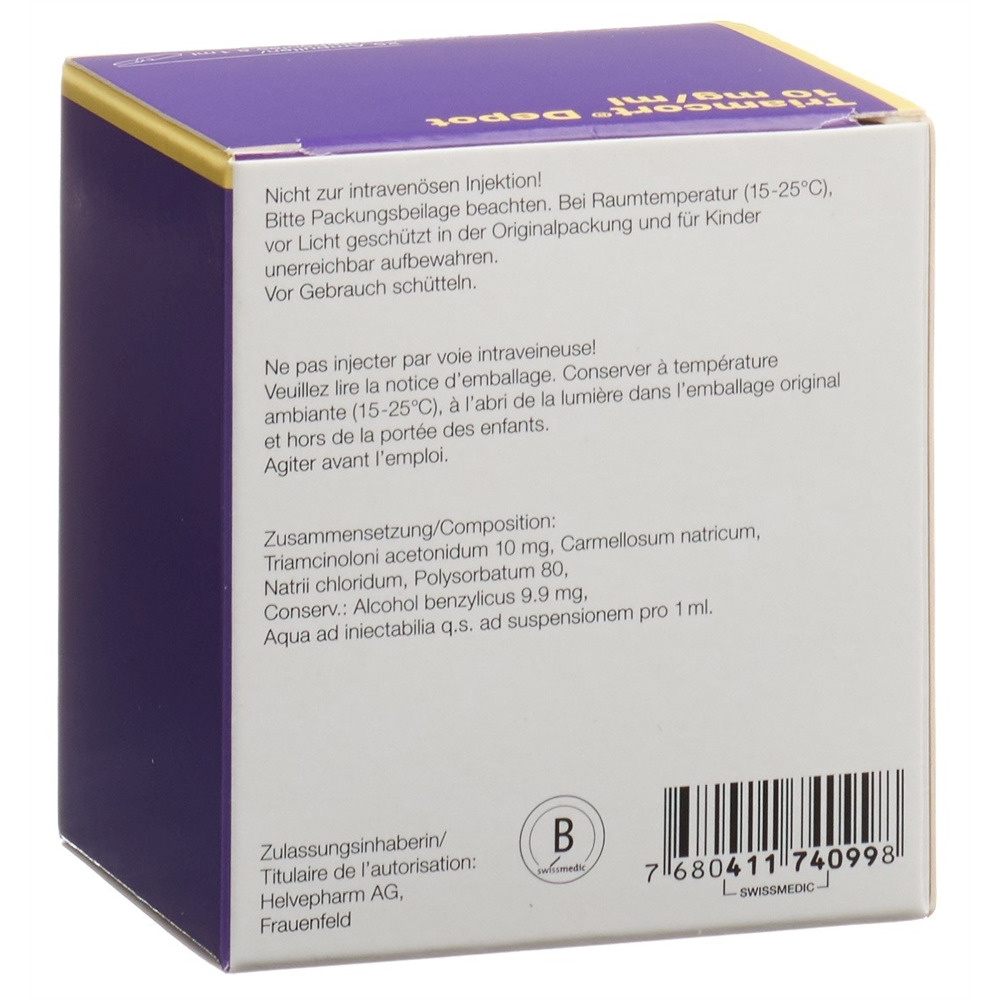 TRIAMCORT Dépôt susp crist 10 mg/ml 25 amp 1 ml