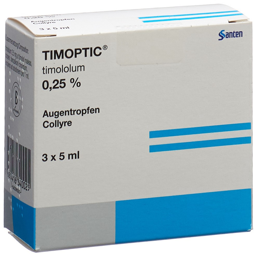 TIMOPTIC gtt opht 0.25 % 3 fl 5 ml